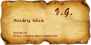 Vozáry Géza névjegykártya