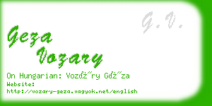 geza vozary business card